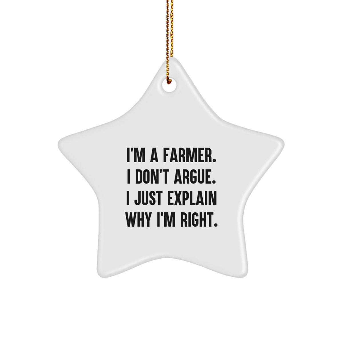 Witty Farmer Star Ornament Novelty Christmas Gift for Friends - Image 1