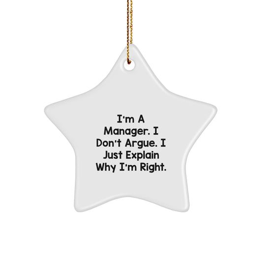 Manager Star Ornament Funny Quote Gifts from Friends and Family for Manager Men Women - Image 1