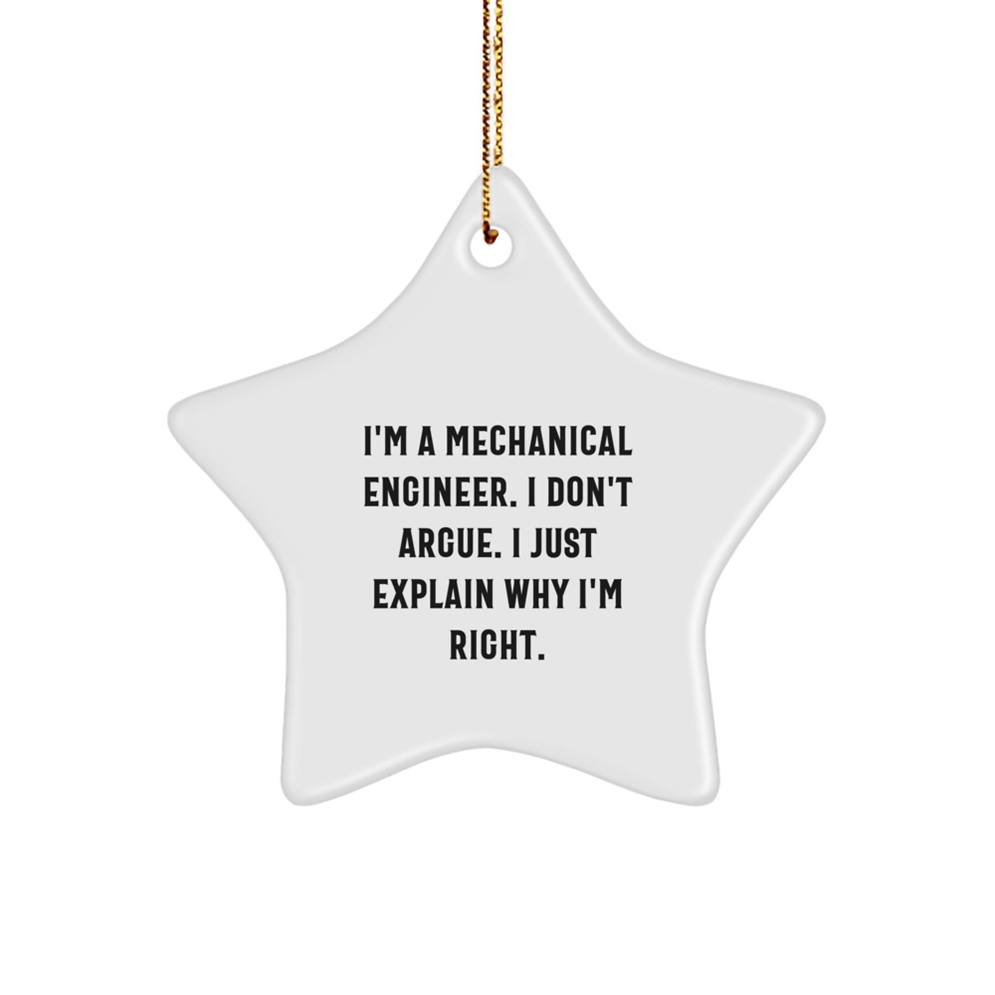 Christmas Gift for Her Mechanical Engineer Keepsake Star Ornament - Image 1