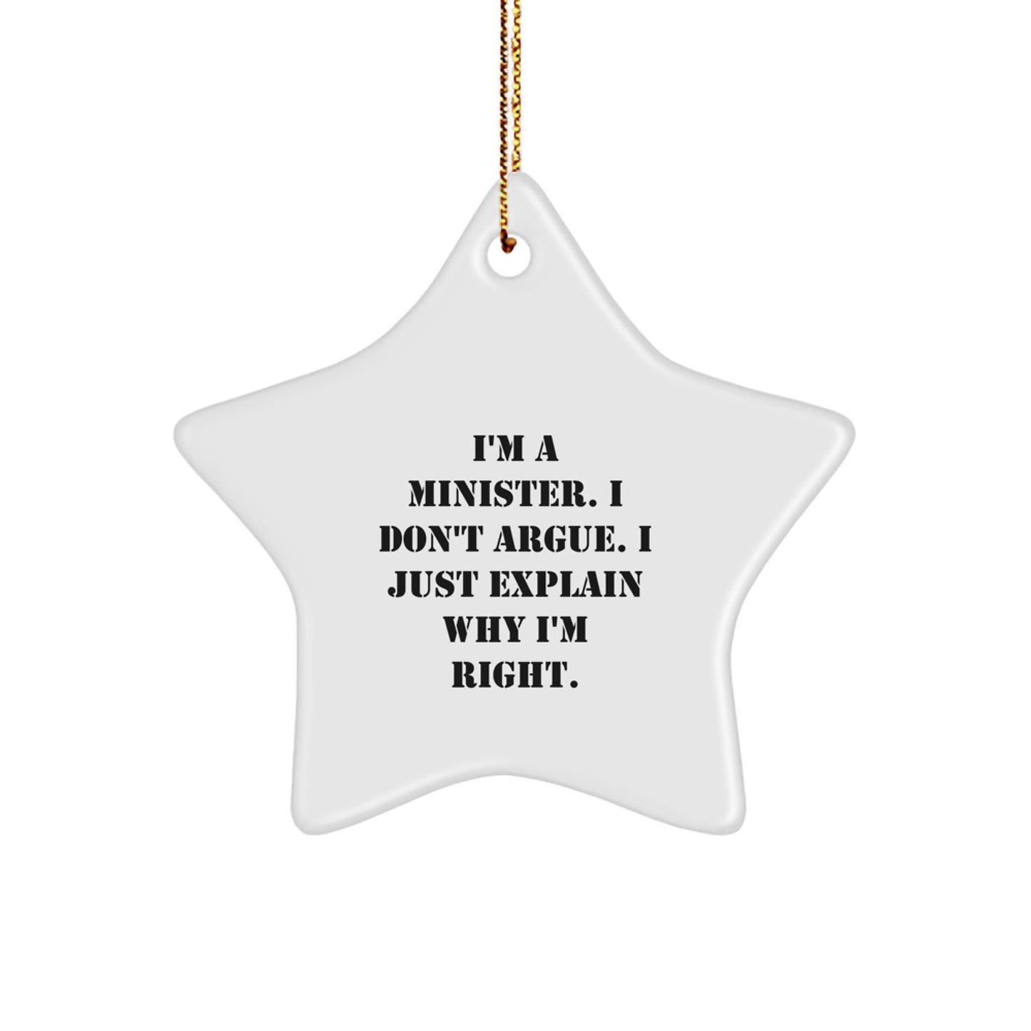 Minister Star Ornament Keepsake Idea for Coworkers Christmas Gift - Image 1