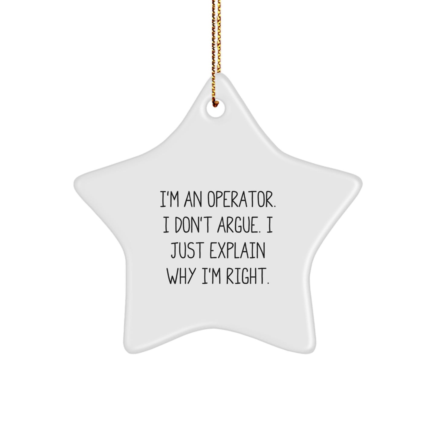Operator Favorite Star Christmas Ornament Gift for Kids - Image 1
