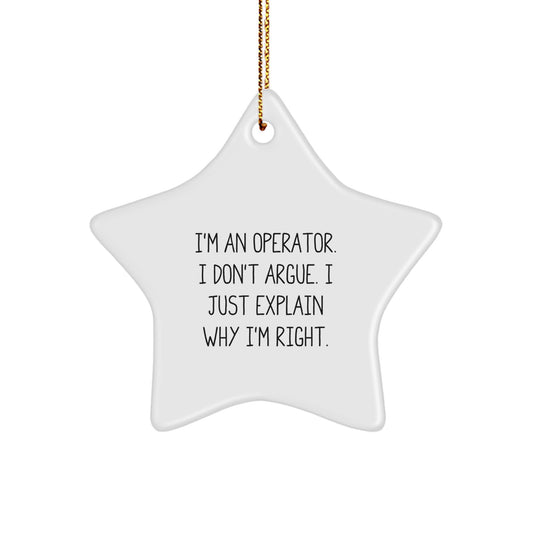 Operator Favorite Star Christmas Ornament Gift for Kids - Image 1