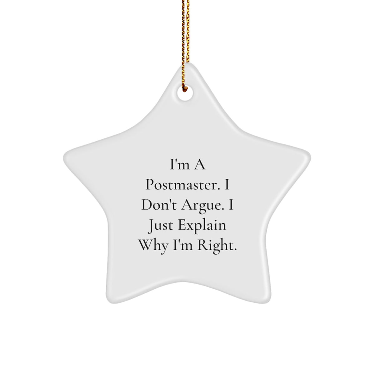 Funny Postmaster Gifts from Friends, Inspirational Star Ornament for Men, Christmas Unique Gifts for Postmaster - Image 1
