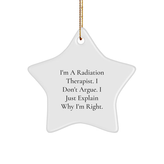 Funny Radiation Therapist Star Ornament, Gifts from Friends to Radiation Therapist, Christmas Unique Gifts for Men or Women, Radiation Therapist Gifts - Image 1
