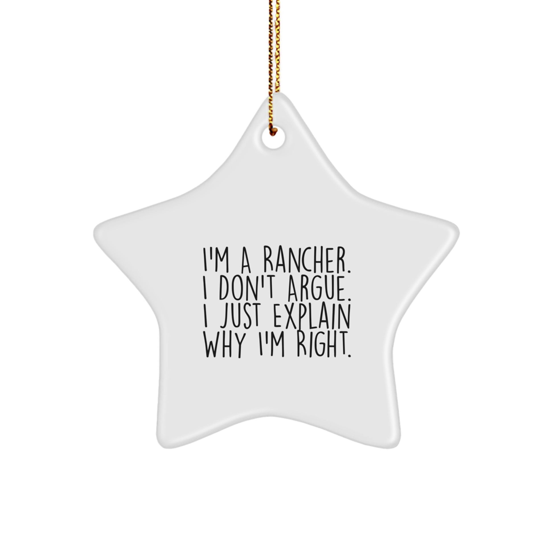 Funny Rancher Gifts for Men - I'm A Rancher Star Ornament, Unique Christmas Unique Gifts from Friends, Funny Rancher Decorations - Image 1