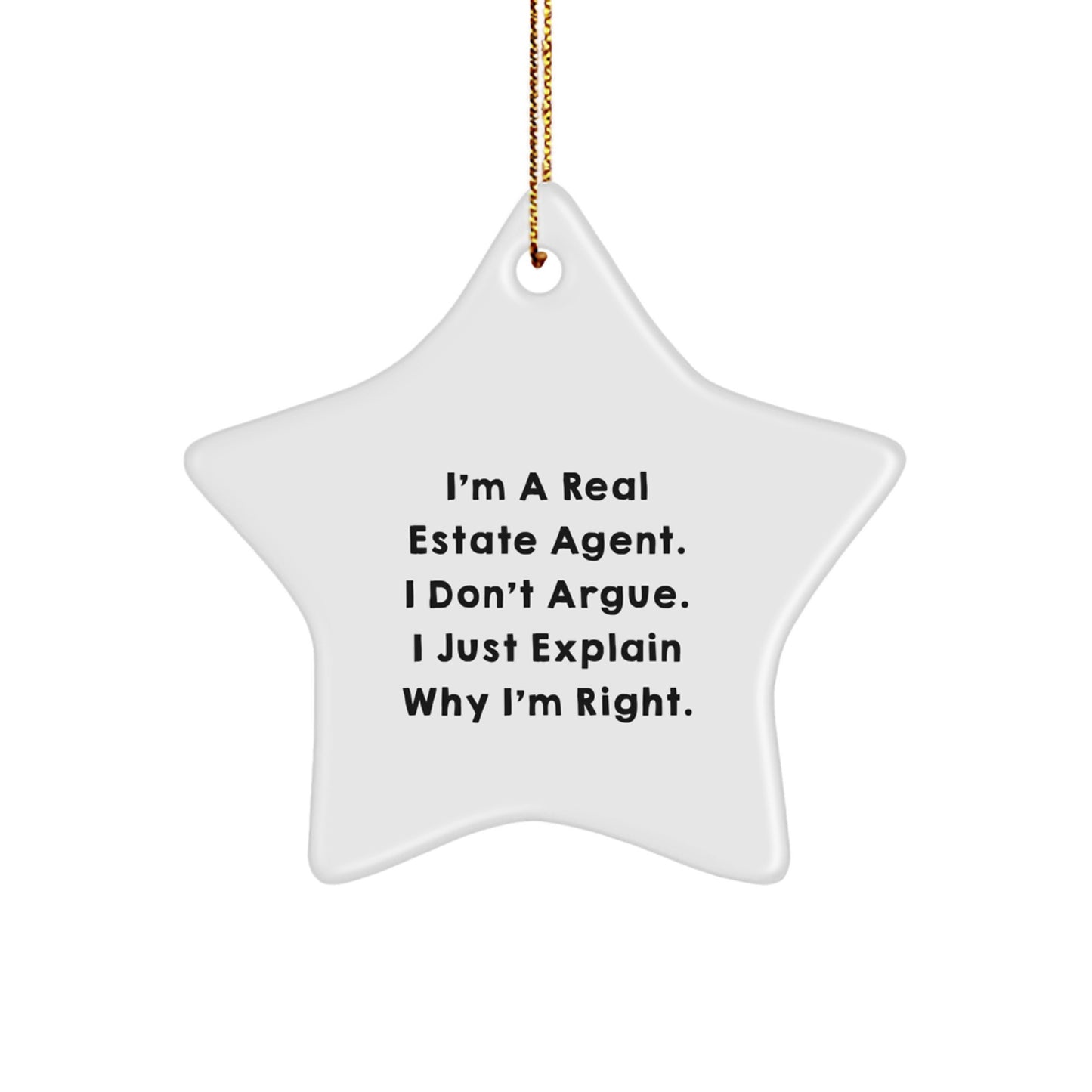 Funny Real Estate Agent Gifts from Men to Friends - Star Ornament for Christmas Unique Gifts - Image 1