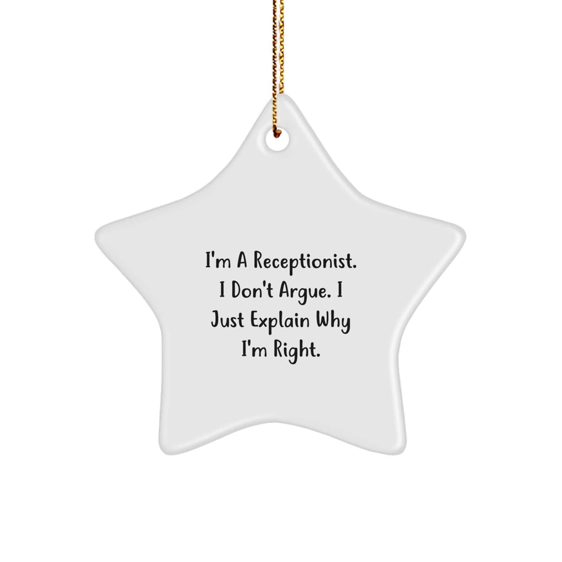 Funny Receptionist Star Ornament Gifts for Men, Unique Christmas Unique Gifts from Coworkers, Family, Friends - Image 1