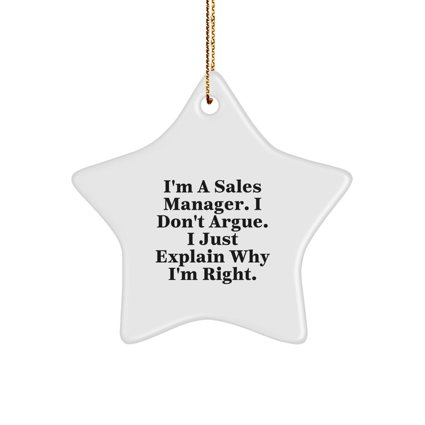 Funny Sales Manager Star Ornament Gift for Men Funny Sales Manager Quote Christmas Unique Gifts from Friends and Family - Image 1