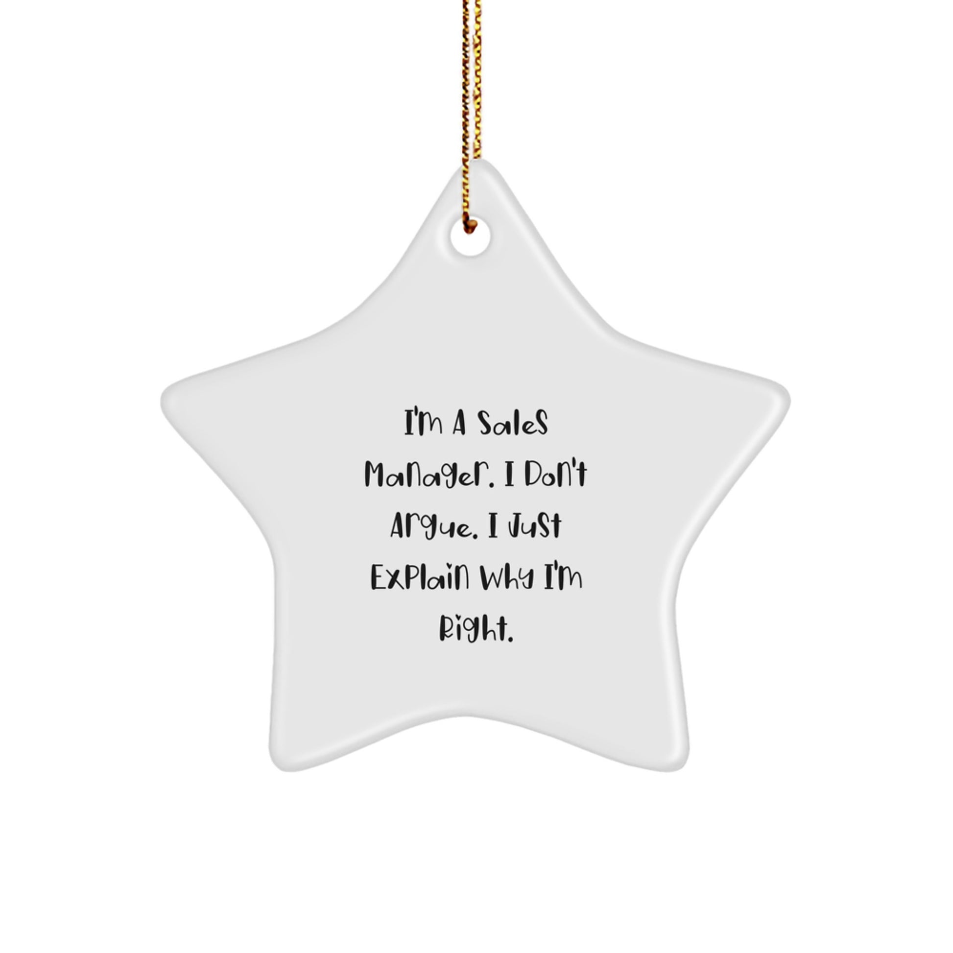 Funny Sales Manager Gifts for Christmas, Star Ornament Decorations from Coworkers, Sales Manager Humor Quote Gifts for Men Friends - Image 1
