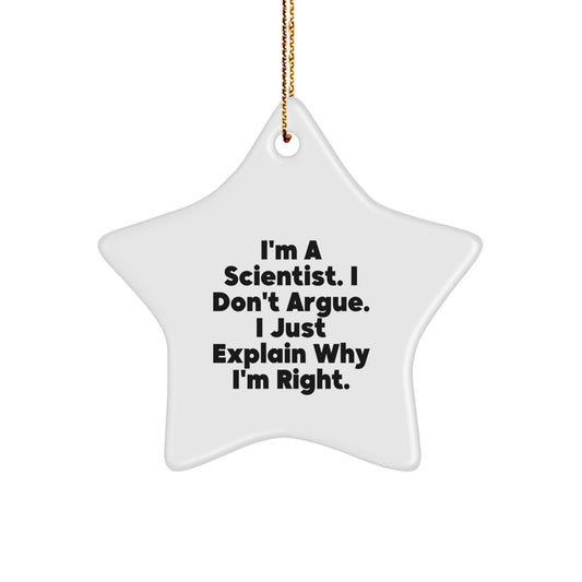 Scientist Star Ornament Funny Gift for Scientist Men, Unique Christmas Scientist Gifts, Funny Scientist Humor Star Decoration - Image 1