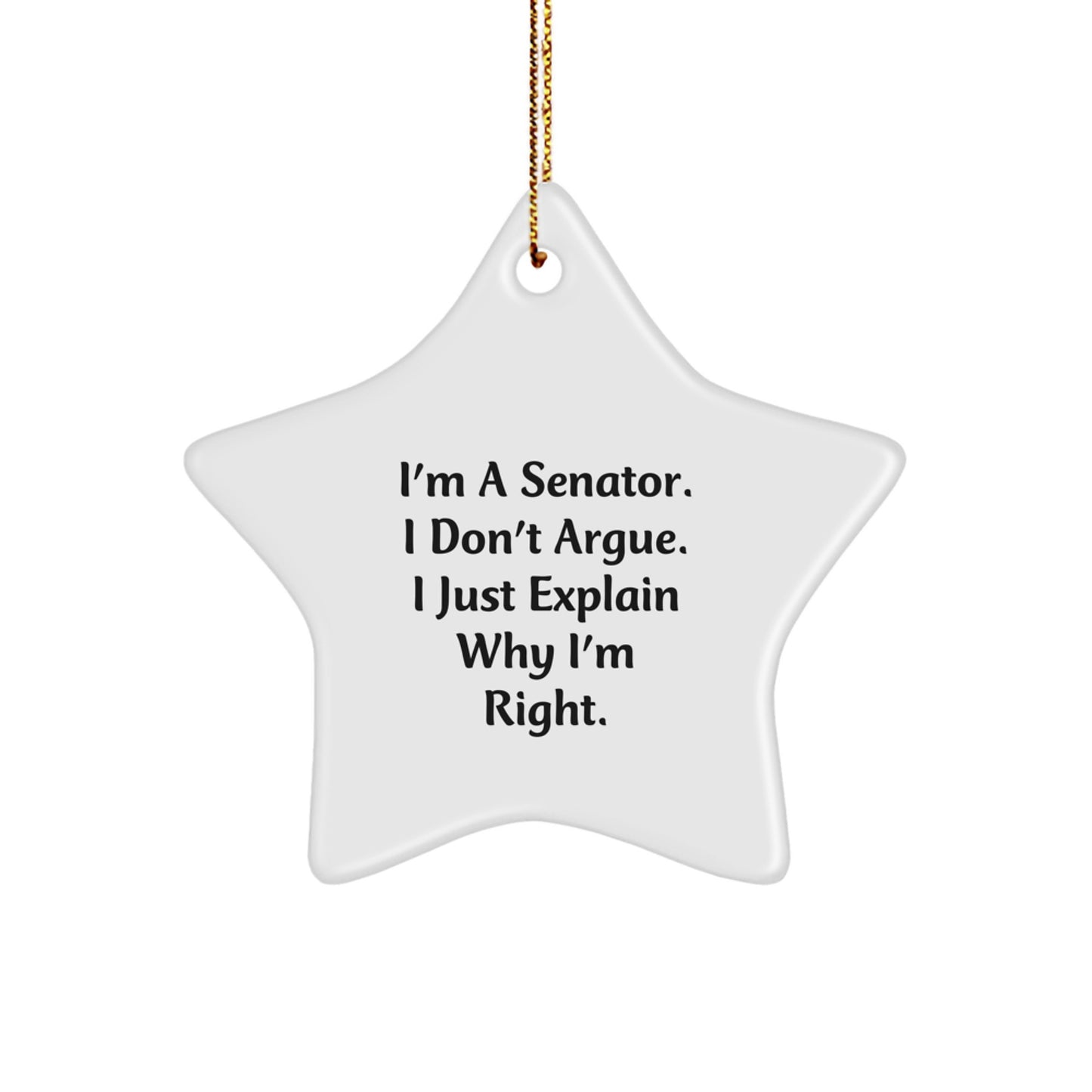 Funny Senator Star Ornament Gifts from Men Christmas Unique Presents for Senator Friends Family - Image 1