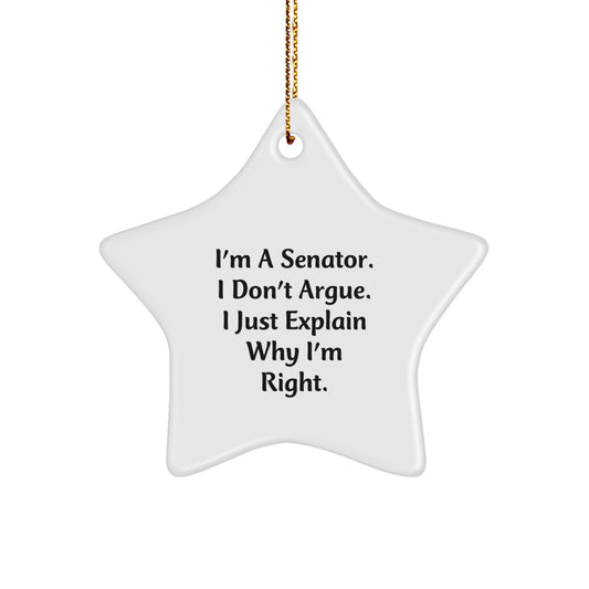Funny Senator Star Ornament Gifts from Men Christmas Unique Presents for Senator Friends Family - Image 1