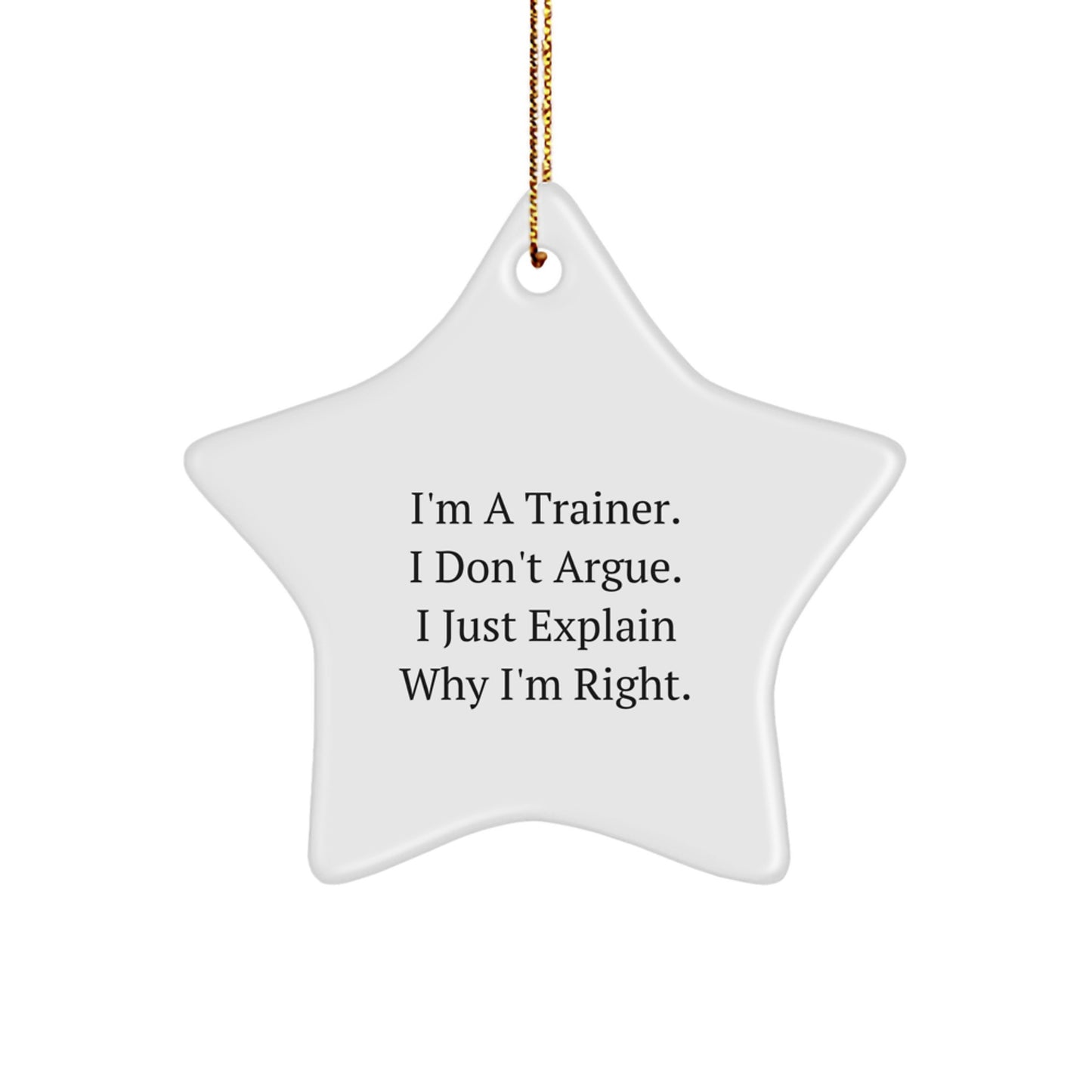 Funny Trainer Star Ornament Gifts from Men to Trainer Friends at Christmas Unique - Image 1