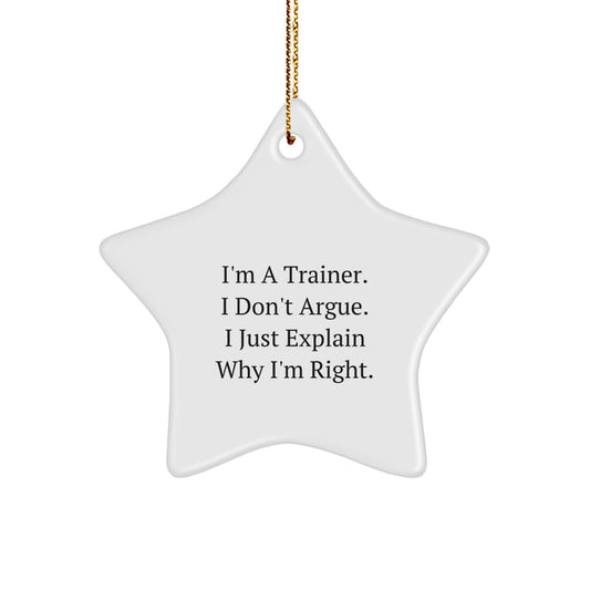 Funny Trainer Star Ornament Gifts from Men to Trainer Friends at Christmas Unique - Image 1