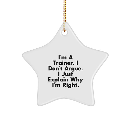 Funny Trainer Star Ornament, I'm A Trainer Gifts from Men for Trainer Friends, Unique Christmas Unique Gifts - Image 1