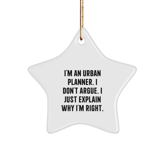 Christmas Unique Gift for Her Urban Planner Star Ornament Present Bright - Image 1