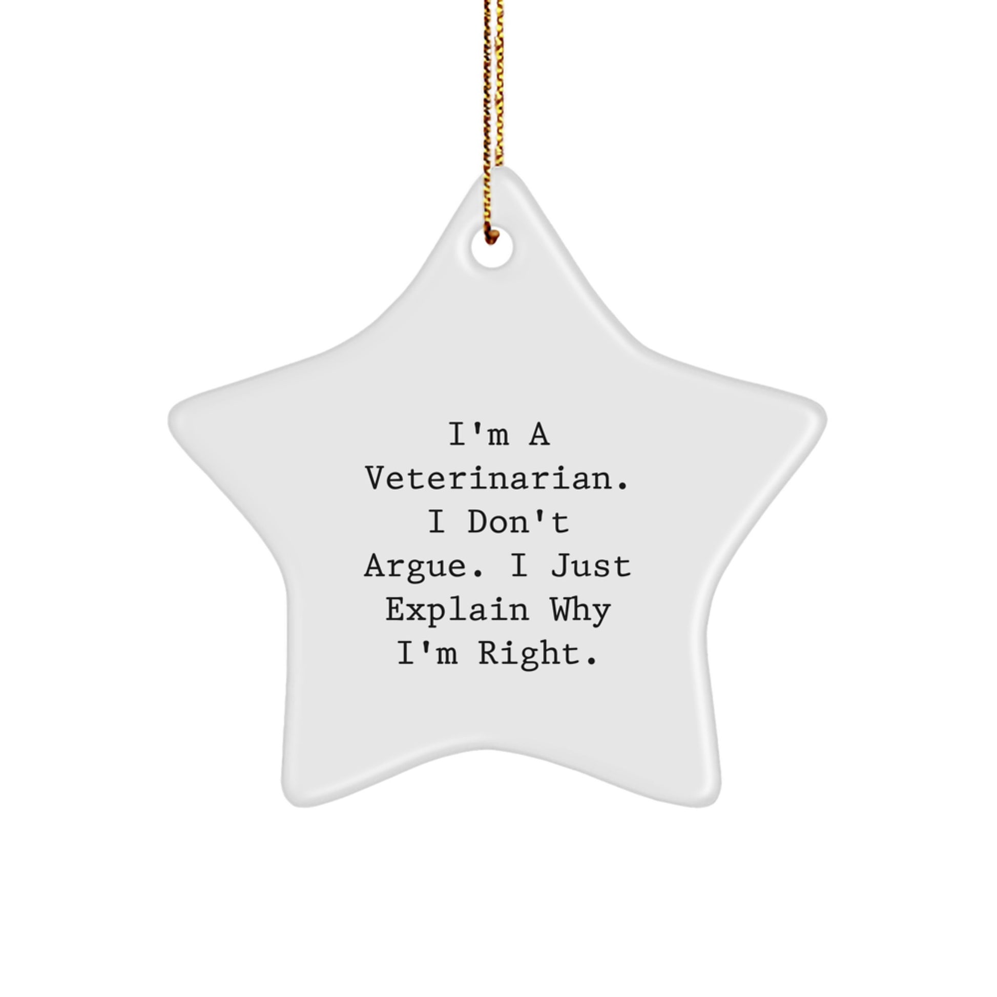 Funny Veterinarian Gifts from Family - Star Ornament for Christmas Unique Gifts for Veterinarian Men - Image 1