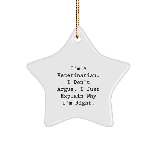 Funny Veterinarian Gifts from Family - Star Ornament for Christmas Unique Gifts for Veterinarian Men - Image 1