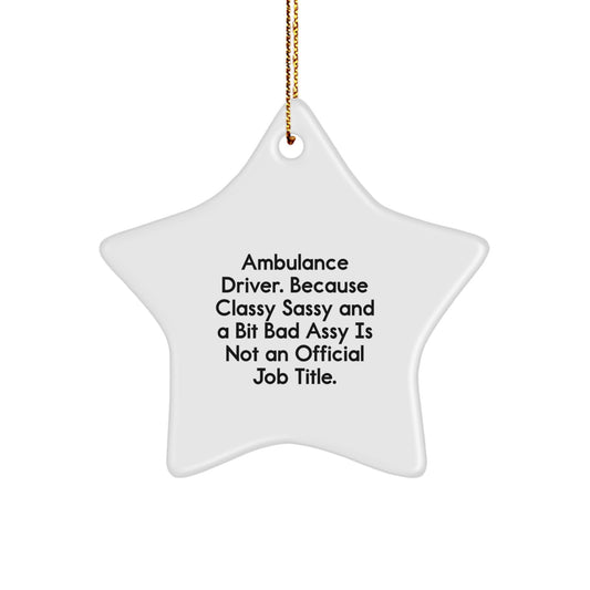 Ambulance Driver Keepsake Holiday Christmas Ornament for Him Gift - Image 1