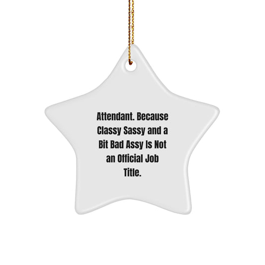 Attendant Sassy Bright Novelty Star Ornament for Friends Christmas Gift - Image 1
