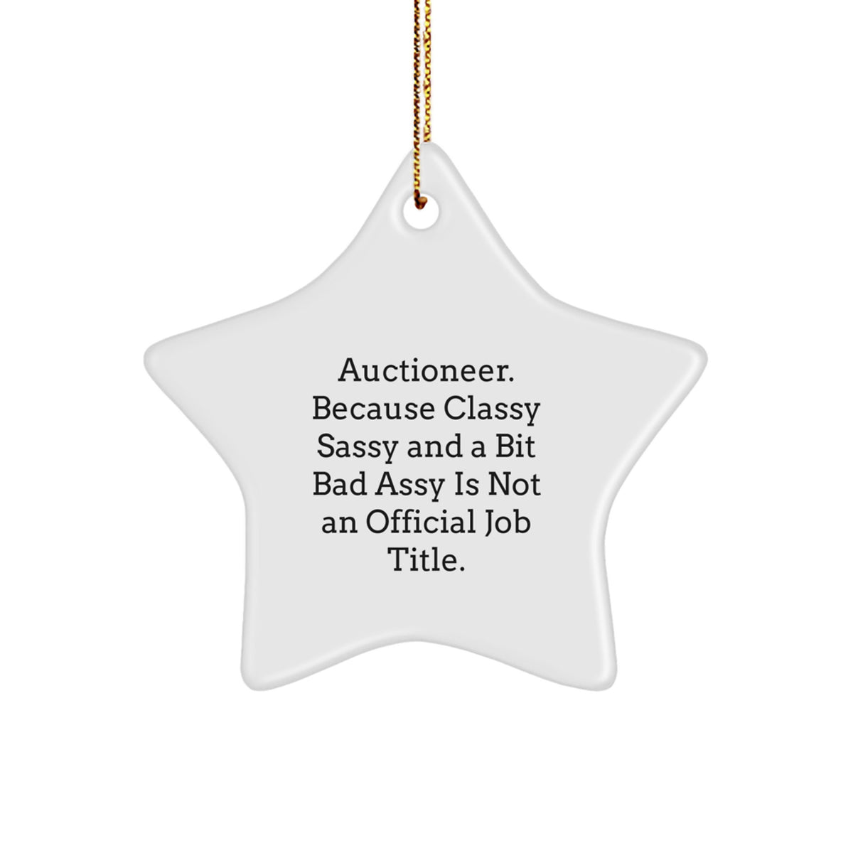 Auctioneer Star Christmas Ornament for Coworkers Holiday Keepsake Gift - Image 1
