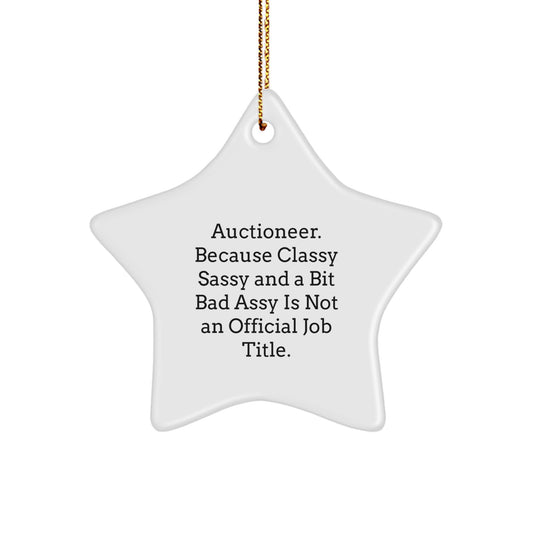 Auctioneer Star Christmas Ornament for Coworkers Holiday Keepsake Gift - Image 1
