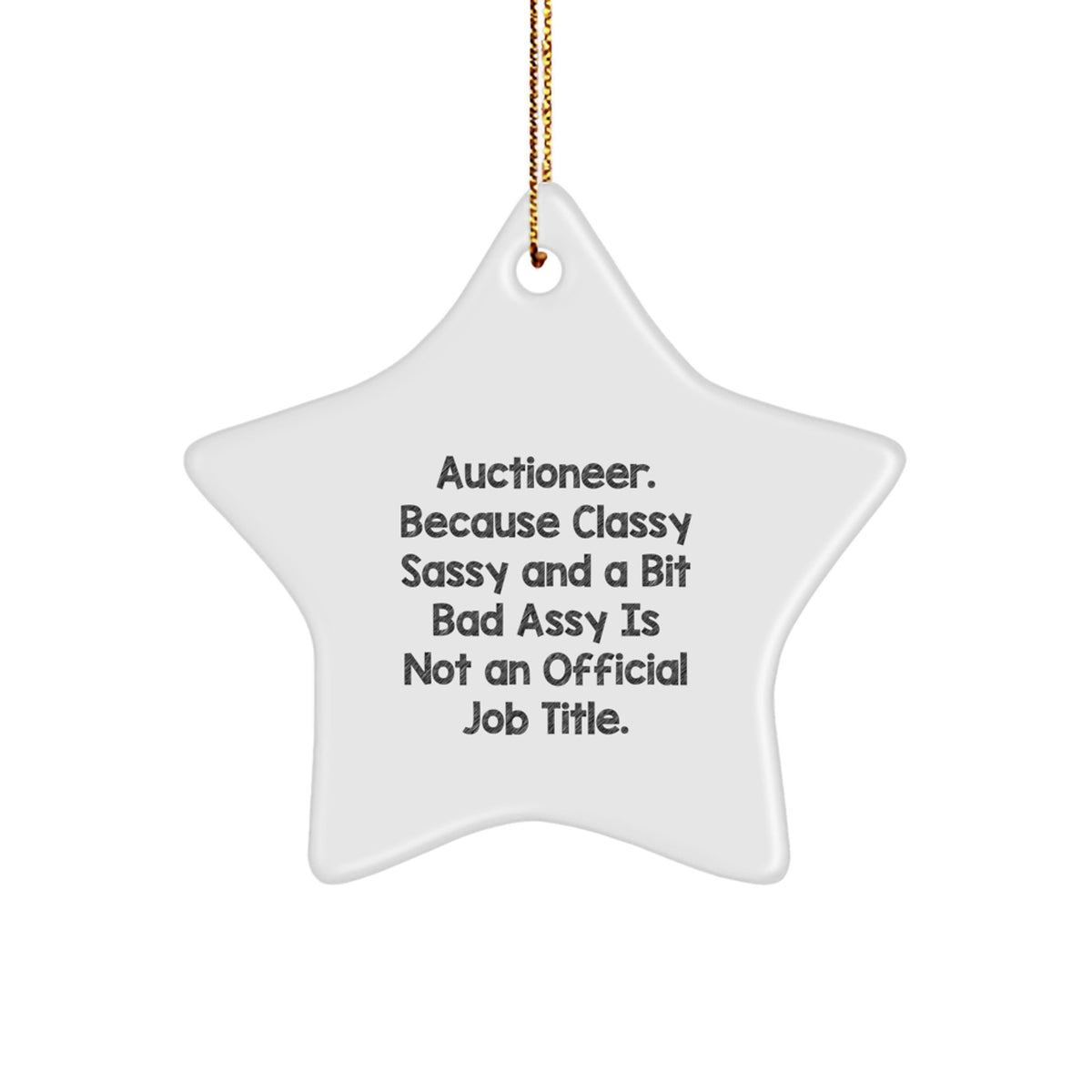 Auctioneer Keepsake Star Holiday Christmas Ornament for Him Gift - Image 1