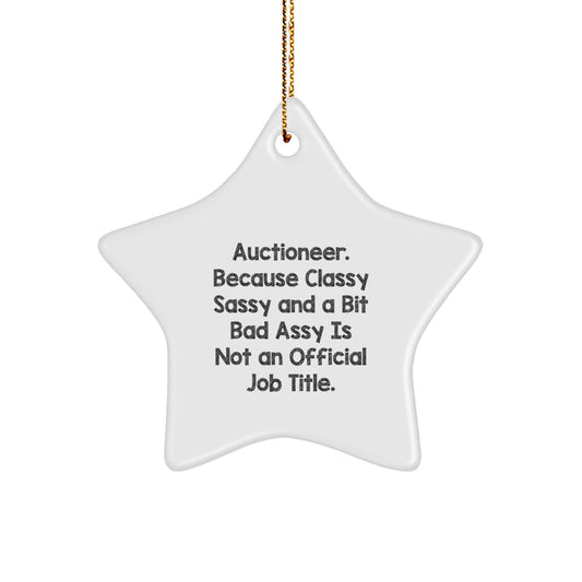 Auctioneer Keepsake Star Holiday Christmas Ornament for Him Gift - Image 1