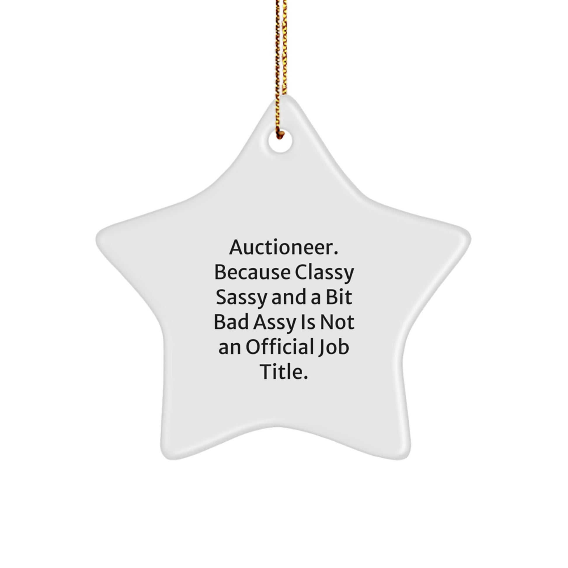 Christmas Gift for Her Auctioneer Star Ornament Present - Image 1