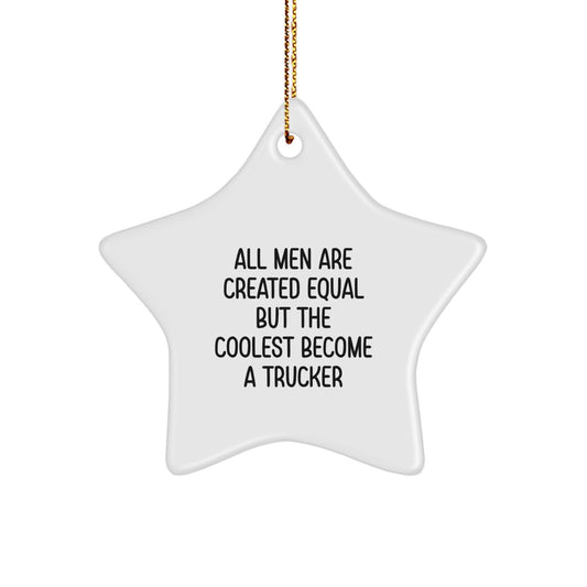 Funny Trucker Star Ornament Gifts for Trucker Lovers - Christmas Unique Gifts from Friends to Family - Image 1