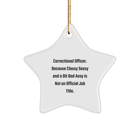 Correctional Officer Star Ornament Idea for Coworkers Christmas Gift - Image 1