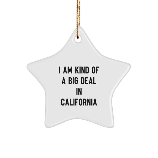 'I Am Kind Of A Prime Selection In California' Funny Star Ornament, California Christmas Unique Gifts from Friends and Family, California Star Ornament for California Men and Women - Image 1