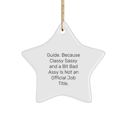 Funny Guide Christmas Unique Gifts, Star Ornament with Inspirational Quote, Perfect for Guide Women Friends, Gifts from Men to Guide Family Members - Image 1