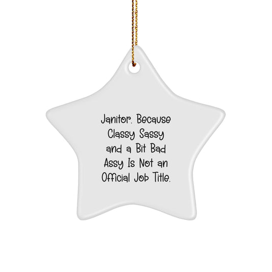 Janitor Funny Star Ornament Gifts from Friends and Family for Janitor - Christmas Unique Gifts - Image 1