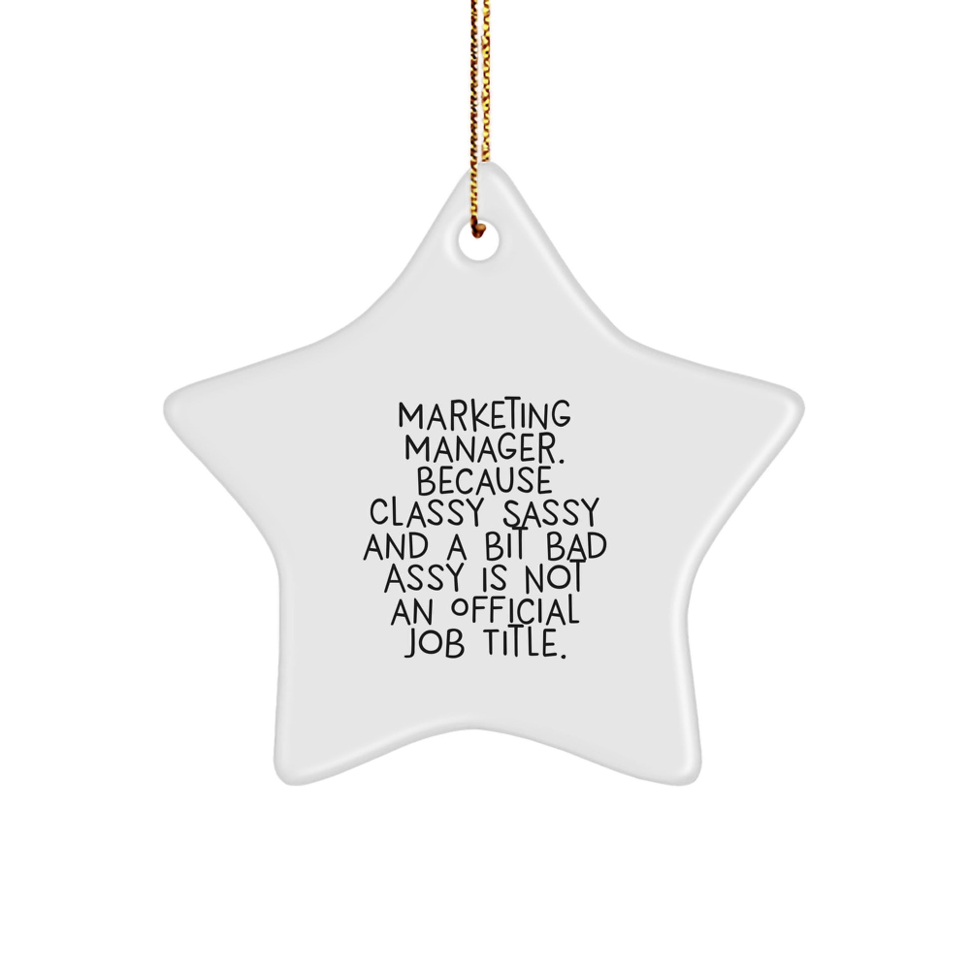 Marketing Manager Funny Star Ornament, Gifts from Coworkers to Family for Christmas Unique Gifts - Image 1