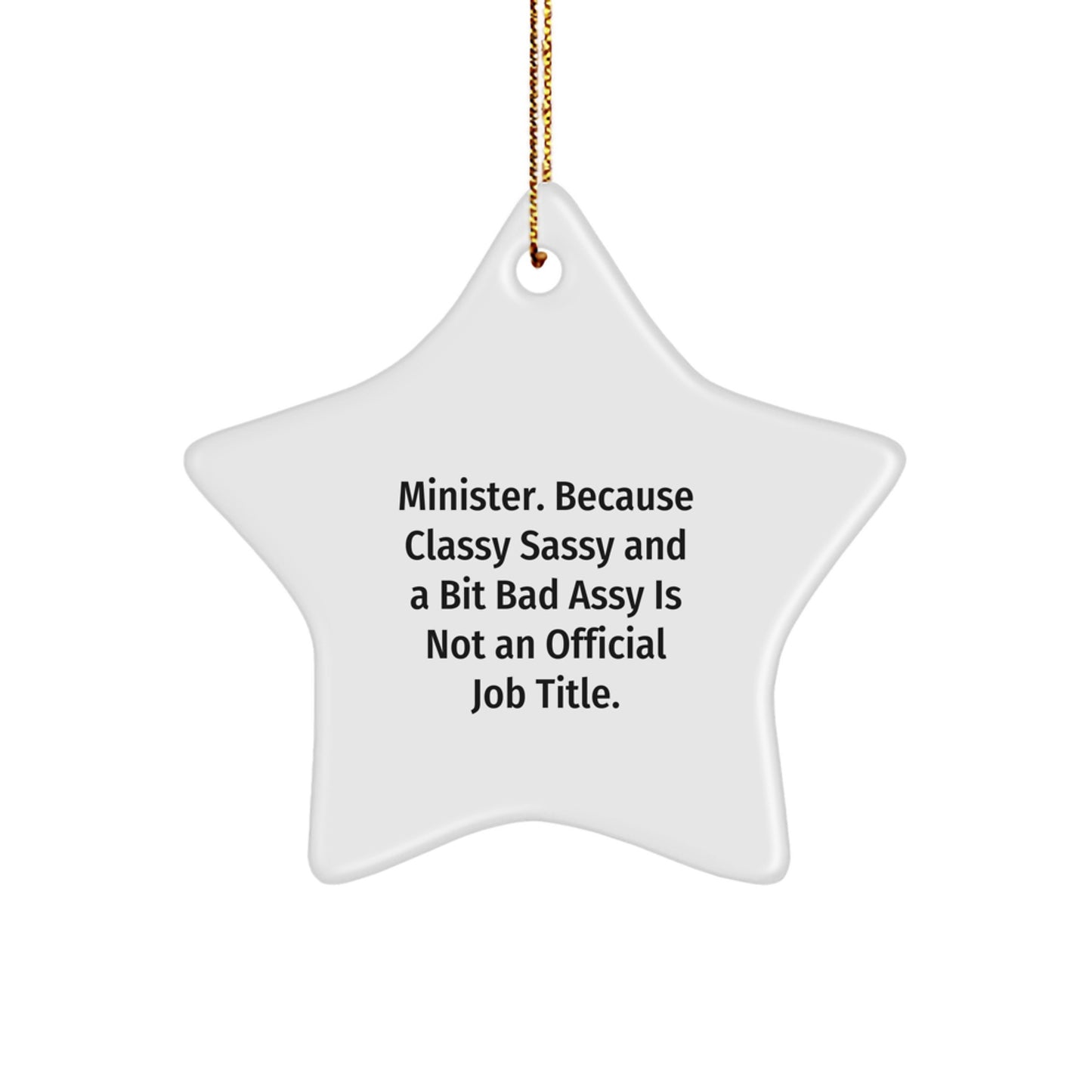 Funny Minister Star Ornament, Gifts for Minister Friends, Unique Christmas Unique Gifts from Men to Women - Image 1