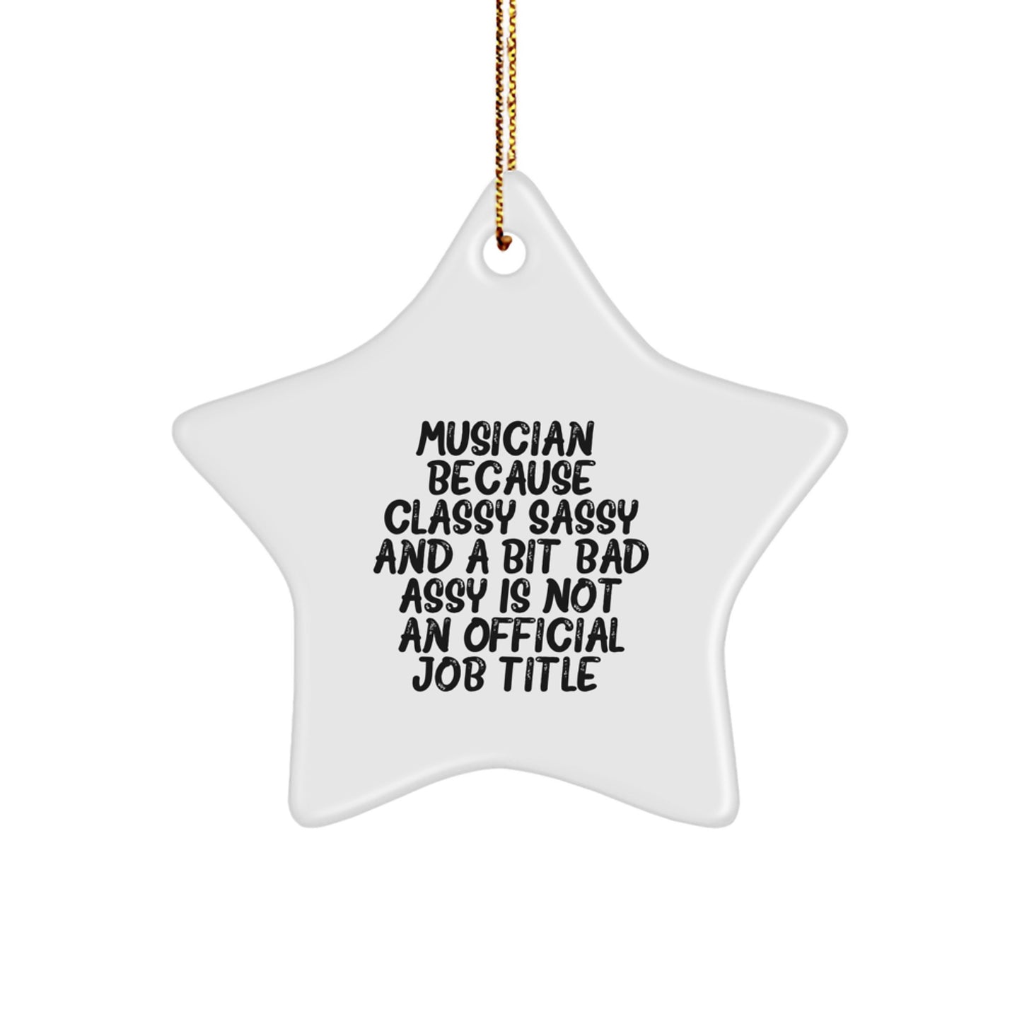 Funny Musician Gifts from Friends to Musician Men - Musician Star Ornament, White Star Shaped Decorative Christmas Unique Gifts - Image 1
