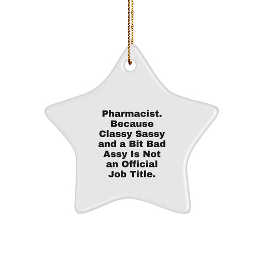 Funny Pharmacist Star Ornaments Gifts from Friends or Coworkers for Pharmacist Women Men Coworkers Family Christmas Unique Gifts - Image 1