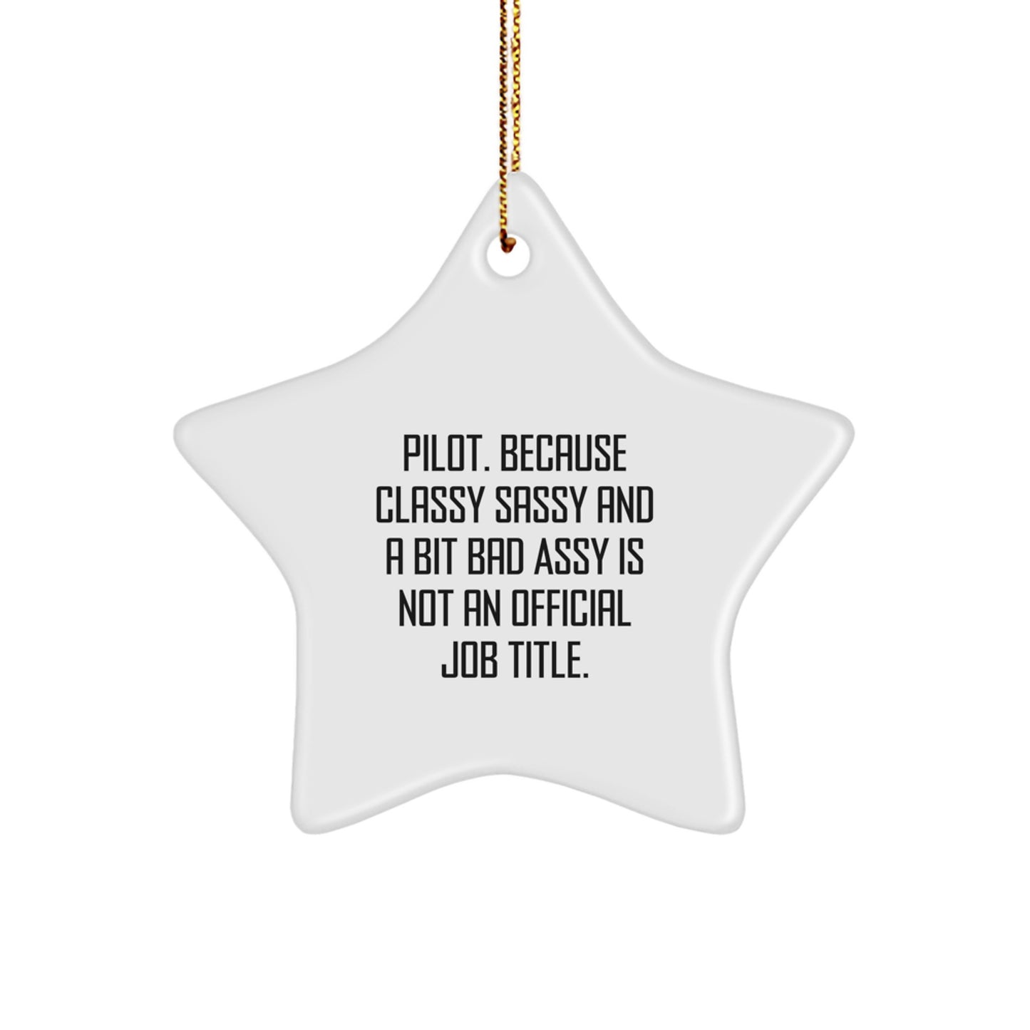 Bold Pilot Star Ornament Christmas Gift for Coworkers Unique Idea - Image 1