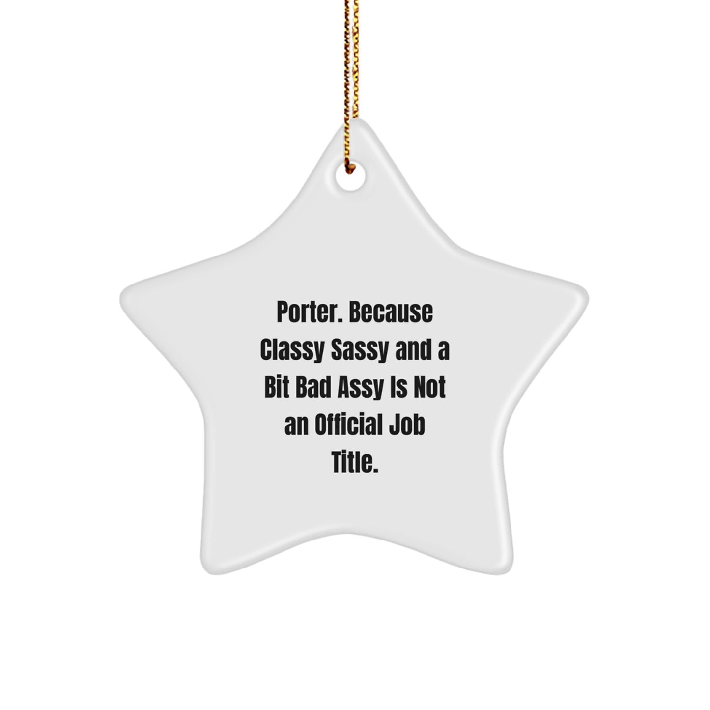 Christmas Gift for Her Porter Star Ornament – Classy Sassy Keepsake - Image 1