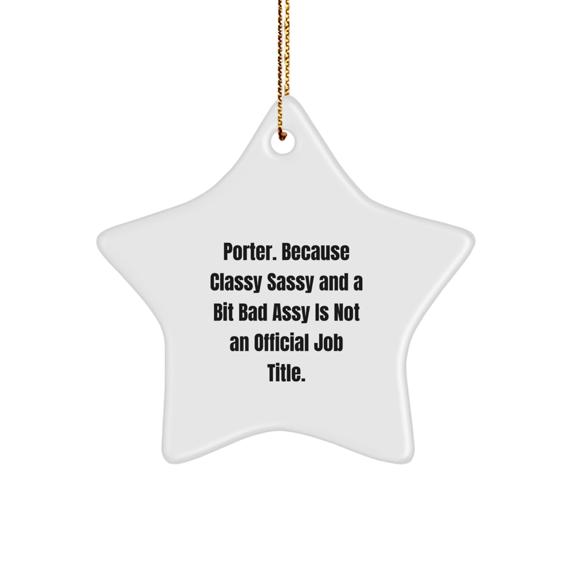 Christmas Gift for Her Porter Star Ornament – Classy Sassy Keepsake - Image 1