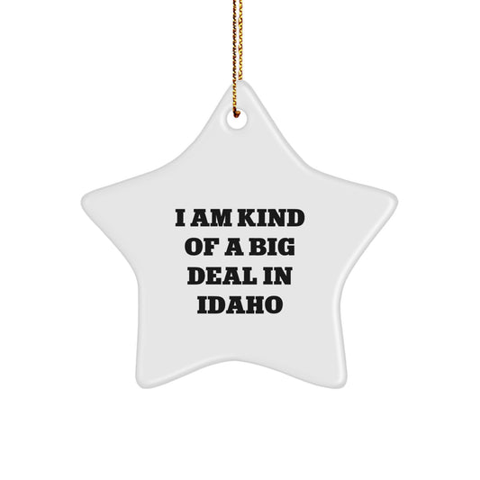 Funny Idaho Star Ornament Gifts from Family for Idaho Men with I Am Kind Of A Prime Selection In Idaho Quote - Image 1
