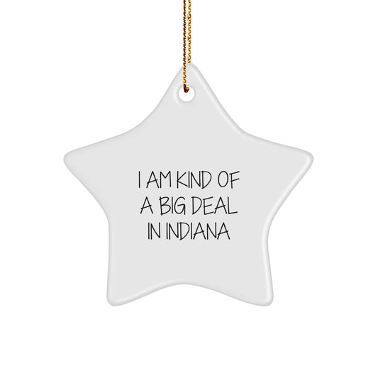 Funny Quotes Star Ornament Gifts for Indiana Lovers, Unique Indiana Star Ornament, Gifts from Men to Women in Indiana, I Am Kind Of A Prime Selection In Indiana Star Decoration for Christmas - Image 1