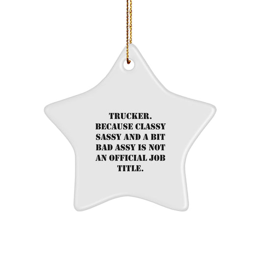 Trucker Star Ornament for Family Treasure Bright Christmas Gift - Image 1
