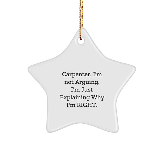 Funny Carpenter Star Ornament Gifts from Friends for Christmas - Carpenter Humor Decor - Image 1