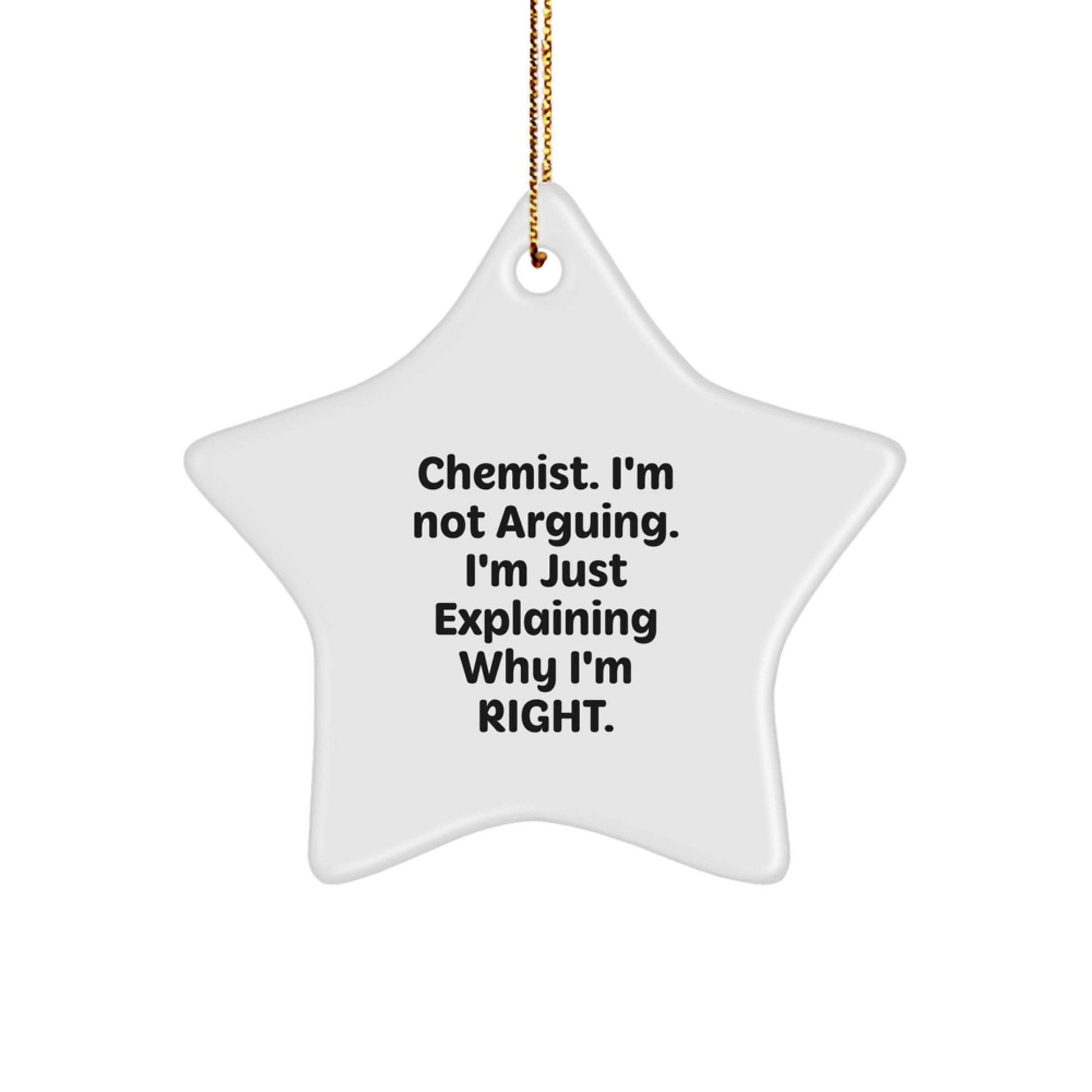Chemist Star Christmas Ornament for a Colleague Gift - Image 1