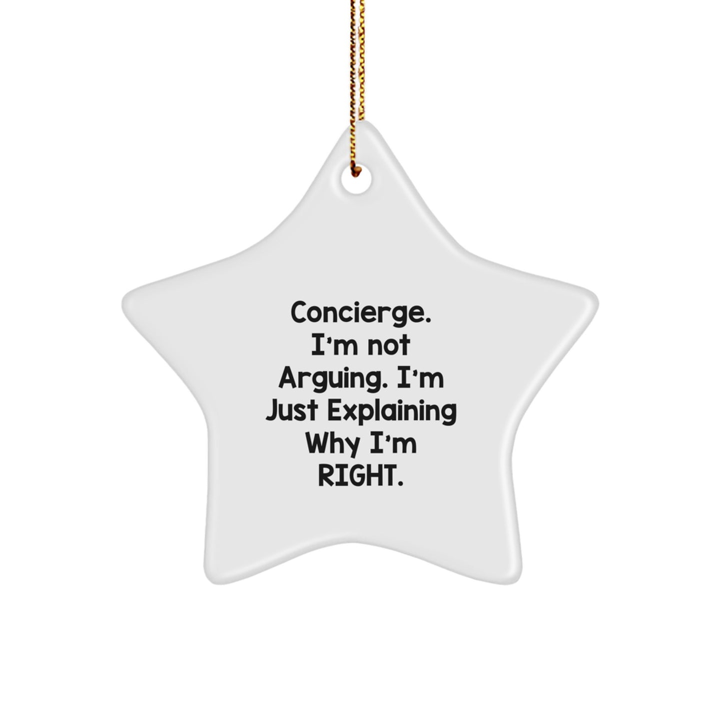 Gifts from Friends and Family to Concierge Men or Women, Funny Concierge Star Ornament, Christmas Unique Gifts, Star Shaped Decorations - Image 1