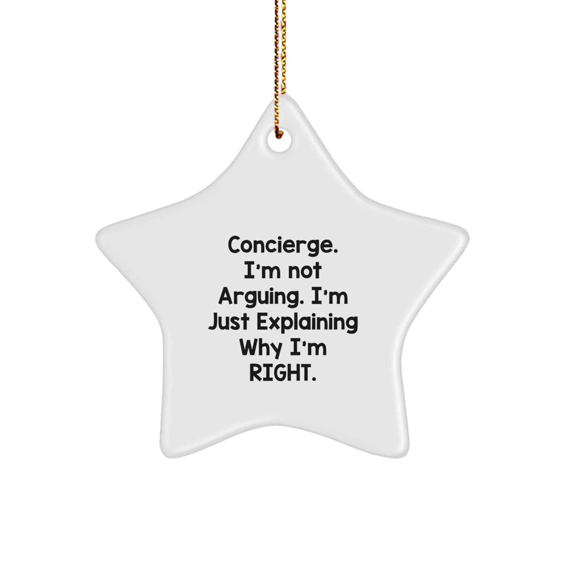 Gifts from Friends and Family to Concierge Men or Women, Funny Concierge Star Ornament, Christmas Unique Gifts, Star Shaped Decorations - Image 1