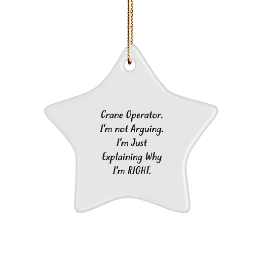 A Funny Gift for the Crane Operator in Your Life - Crane Operator Star Ornament - Funny Christmas Unique Gifts from Friends, Family or Coworkers - Image 1