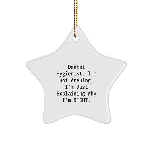 Funny Dental Hygienist Gifts from Friends, Star Ornament Christmas Unique Gifts for Dental Hygienist - Image 1